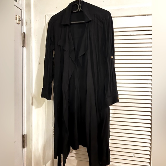 Light duster coat, black - Picture 1 of 2